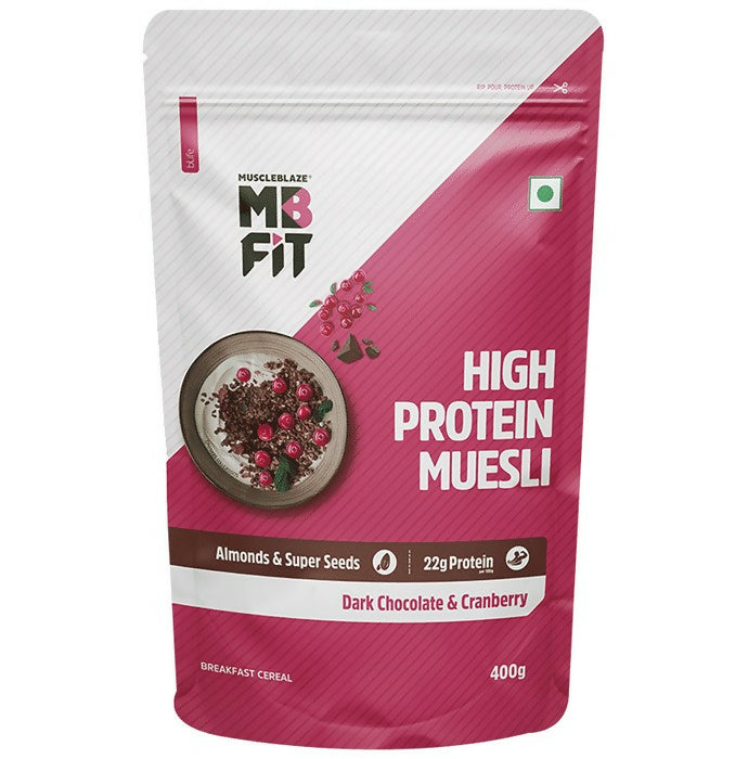 MuscleBlaze Fit High Protein Muesli - Dark Chocolate & Cranberry