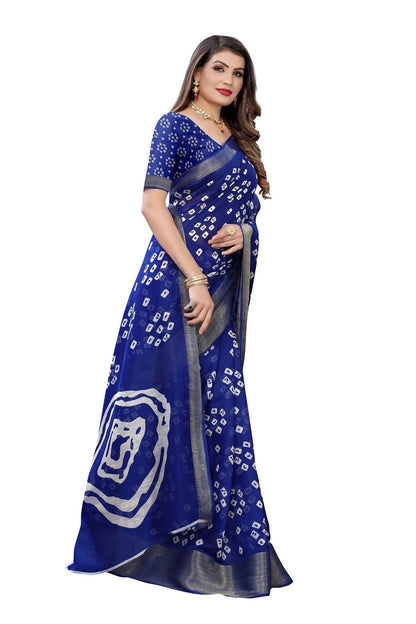 Vamika Beautiful Blue Linen Jari Border Saree (RADHIKA BLUE)