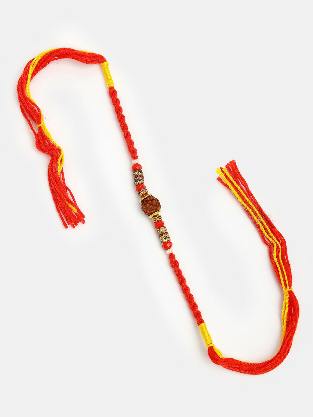 NVR Women & Men Set of 4 Multicolor Artificial stone and beads Rakhi With Roli Chawal
