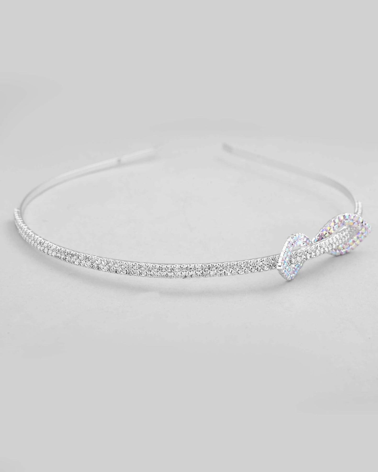 VOJ Silver Plated Bow Shaped AD studded Hairband