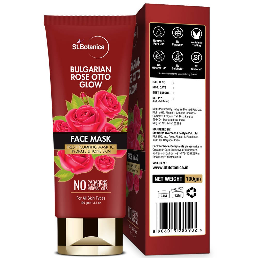 St.Botanica Bulgarian Rose Otto Glow Face Mask - 100 gms