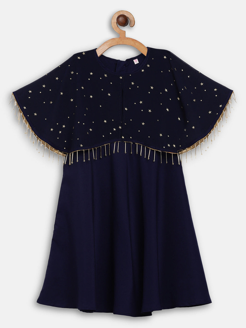 Ahalyaa Blue Crepe & Georgette A Line Girl's Kurta