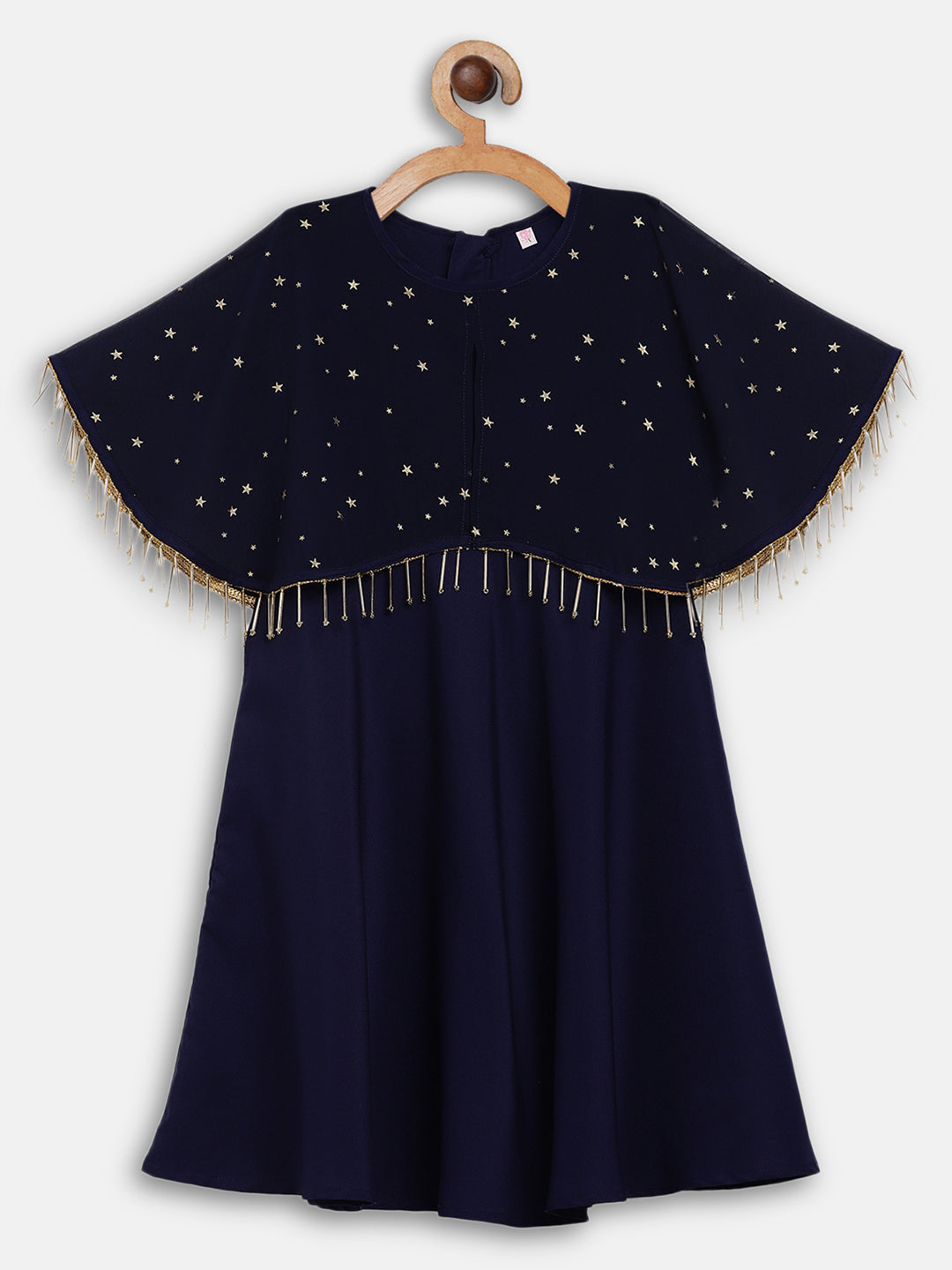 Ahalyaa Blue Crepe & Georgette A Line Girl's Kurta