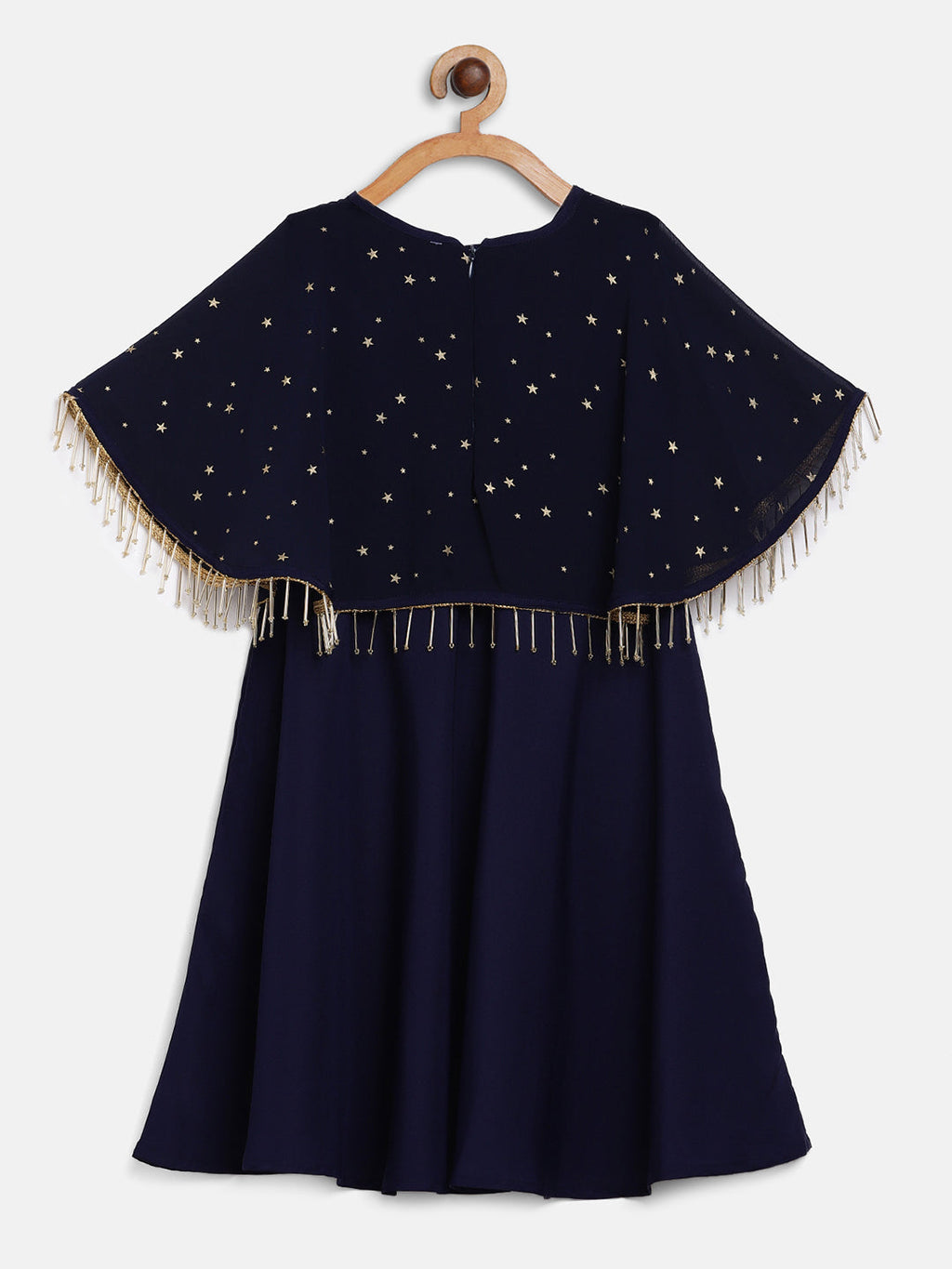 Ahalyaa Blue Crepe & Georgette A Line Girl's Kurta