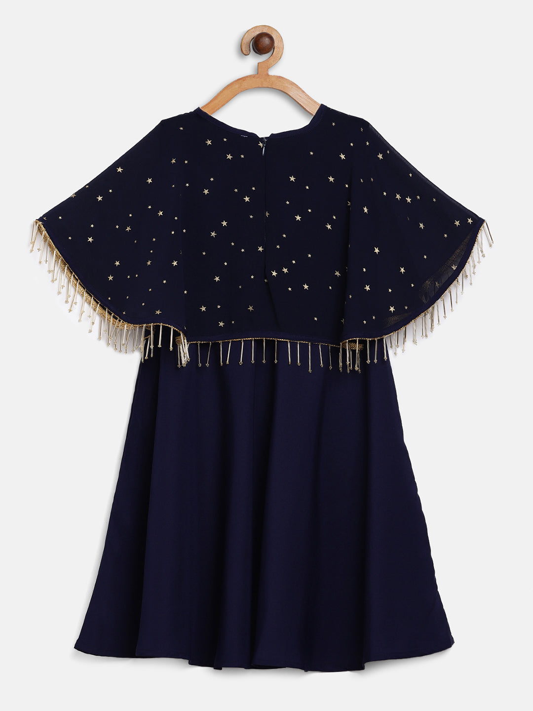 Ahalyaa Blue Crepe & Georgette A Line Girl's Kurta