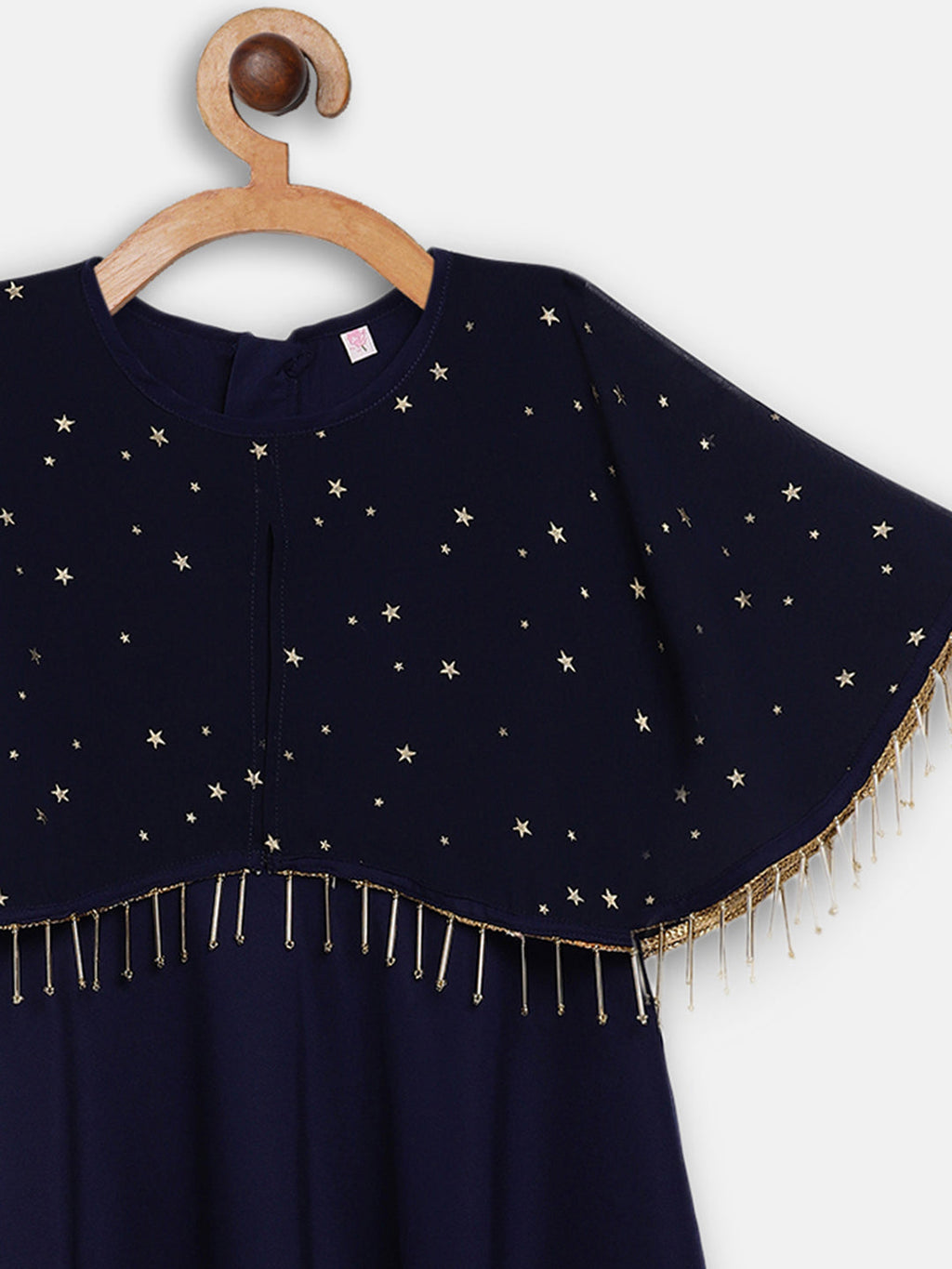 Ahalyaa Blue Crepe & Georgette A Line Girl's Kurta