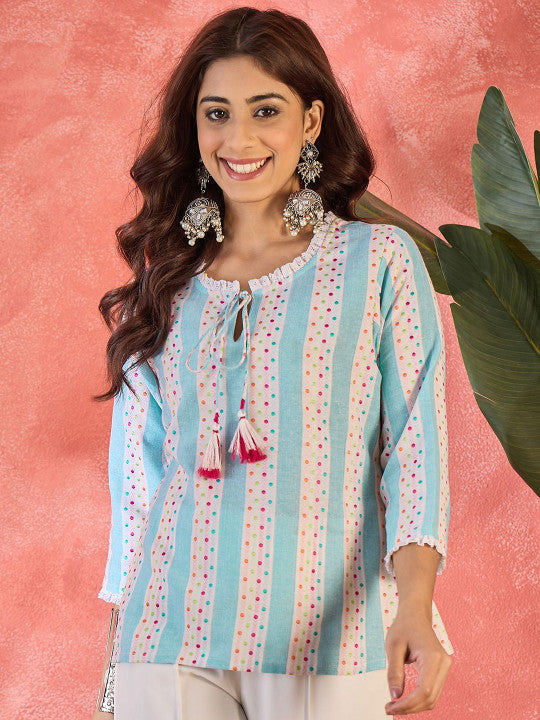 Sangria Women Polka Dots Printed Regular Top