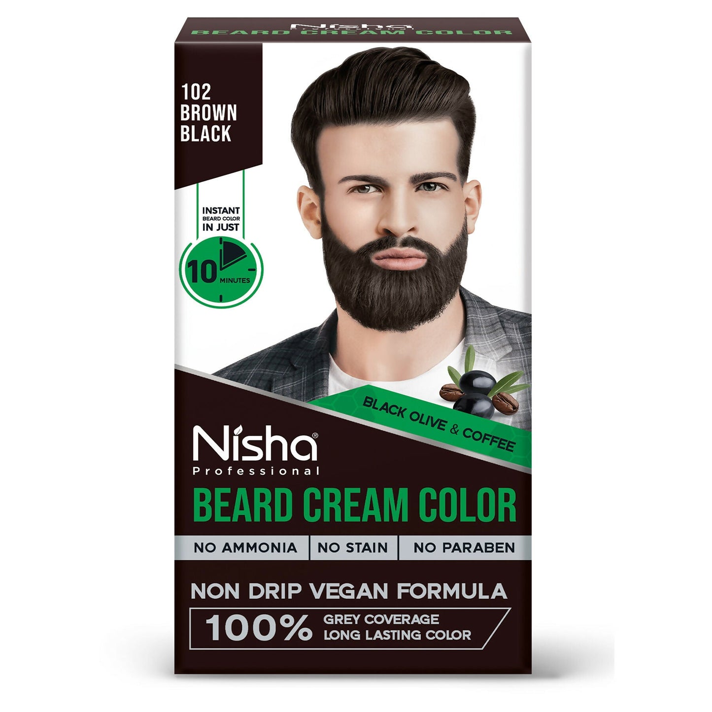 Nisha Beard Colour for Men - Brown Black