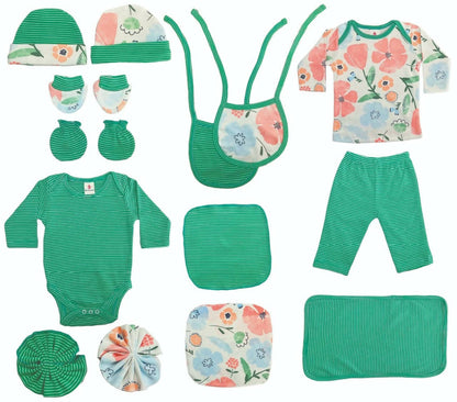 My Tiny Wear Full Sleeves New Born Baby Gift Set - Green