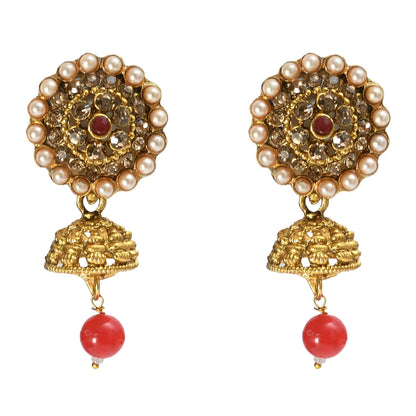 Mominos Fashion Johar Kamal Gold-Polished Brass Finish Kundan Choker For Women (Golden)