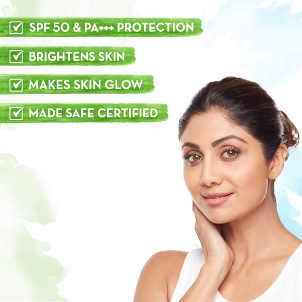 Vitamin C Daily Glow Sunscreen With Vitamin C & Turmeric for Sun Protection & Glow - 50 g - Pack of 2