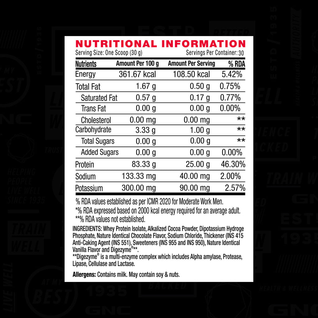 GNC AMP Pure Isolate (Low/Zero Carb)  Advanced Muscle Building To Amplify Muscle Performance