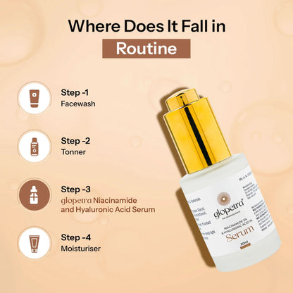 Glopetra Niacinamide & Hyaluronic Acid Serum For Acne & Dark Spots