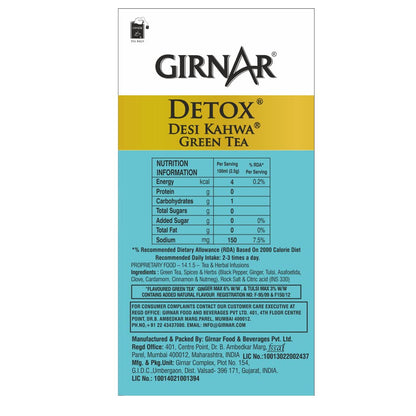 Girnar Detox Green Tea - Desi Kahwa - 36 Tea Bags
