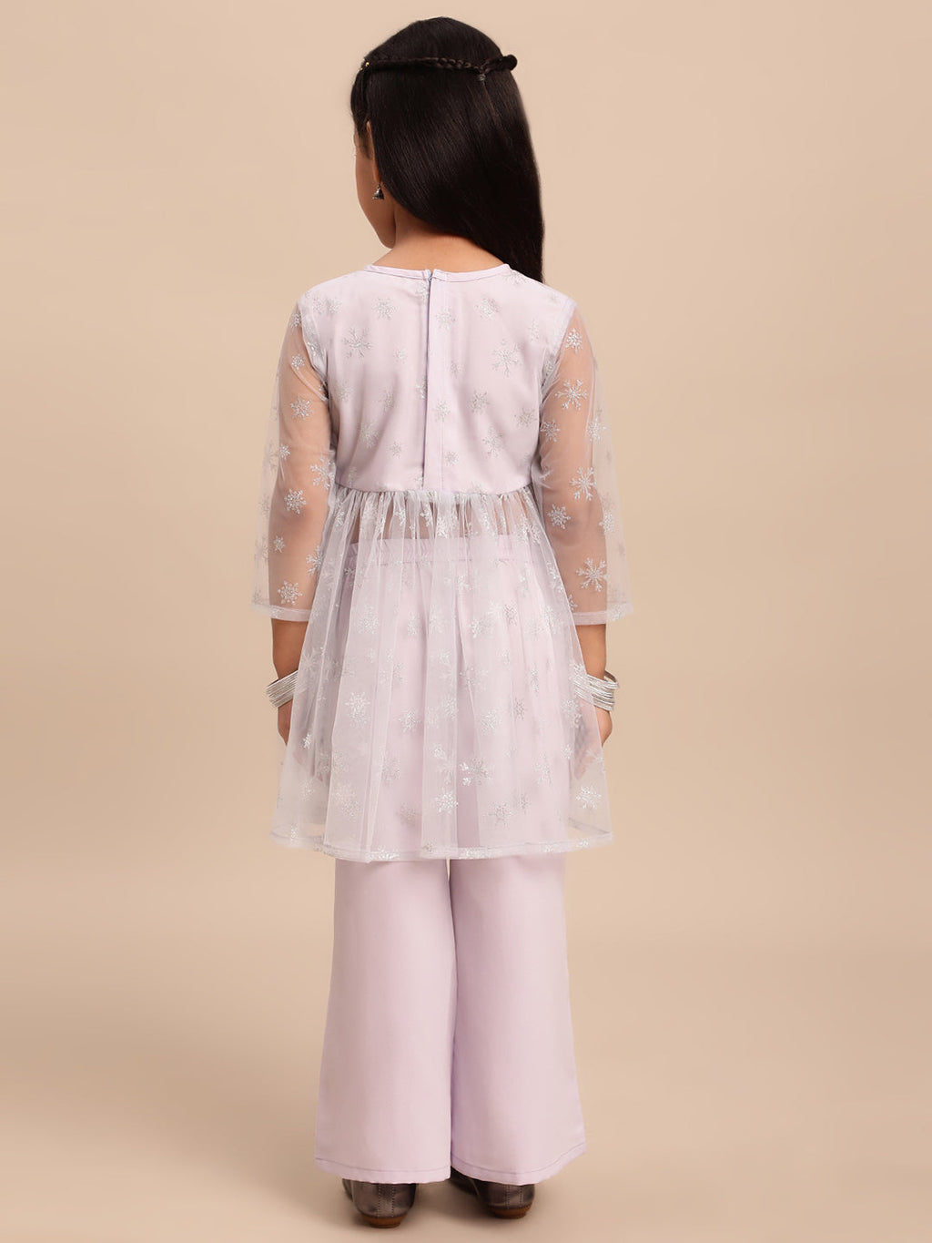 Ahalyaa Blue Net Straight Kurta Sets