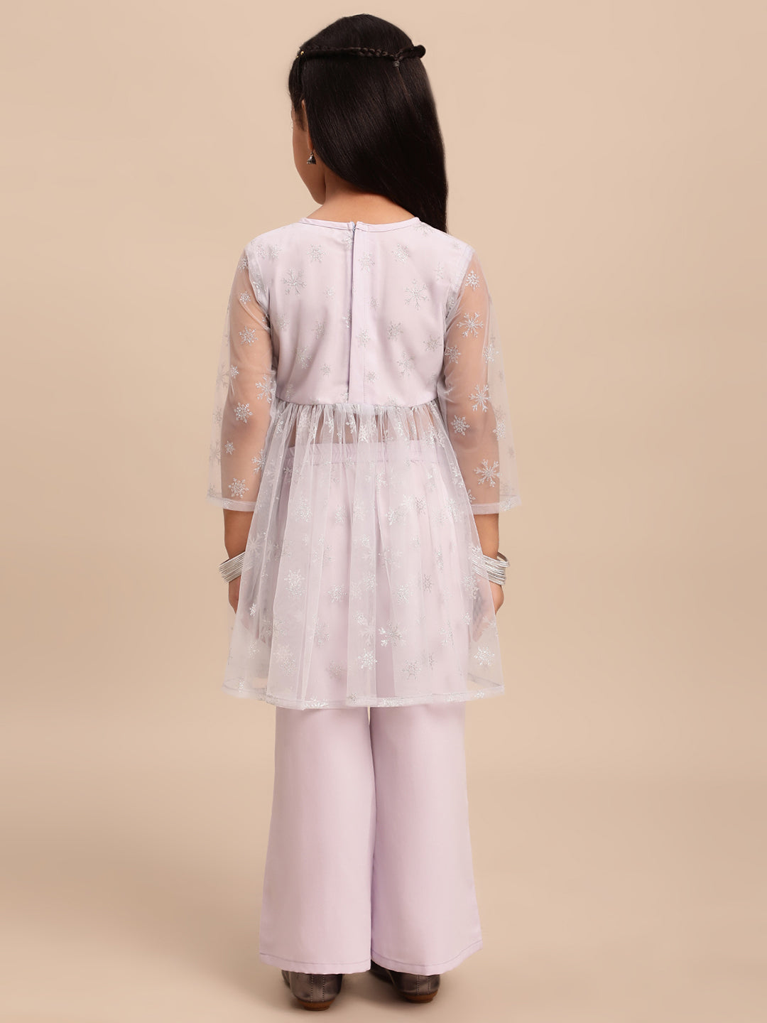 Ahalyaa Blue Net Straight Kurta Sets