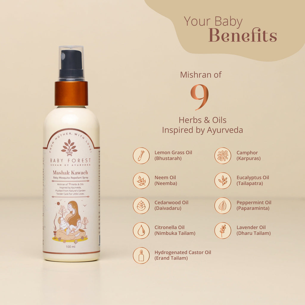 Baby Forest Mashak Kawach Baby Mosquito Repellant Spray - 100 ml