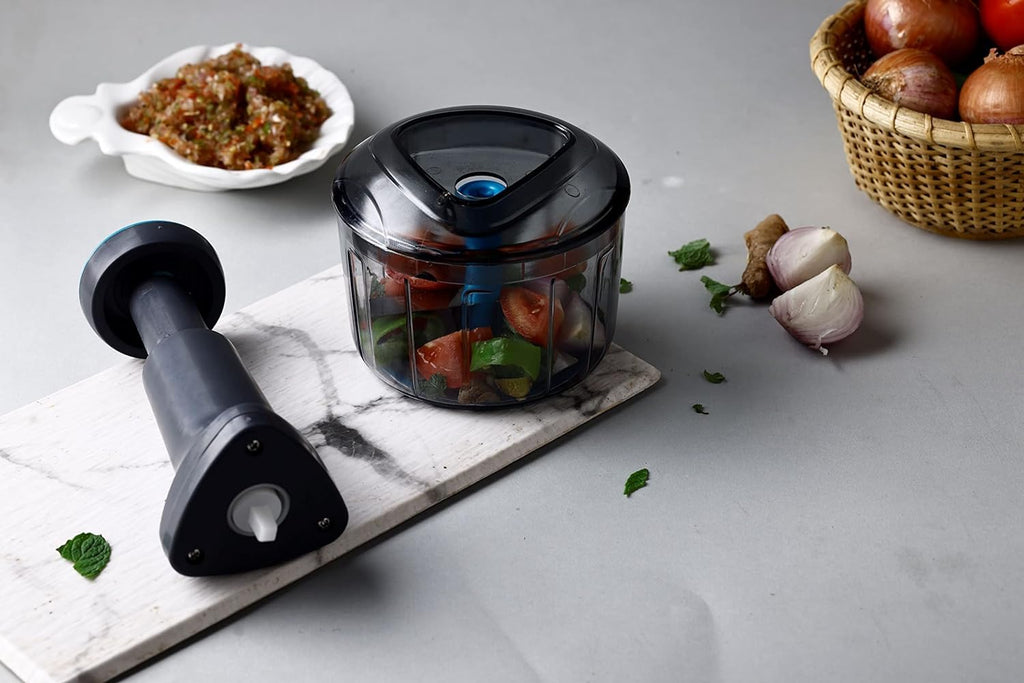 Manual Hand Push Press & Mix Vegetable Chopper with 3 Blades