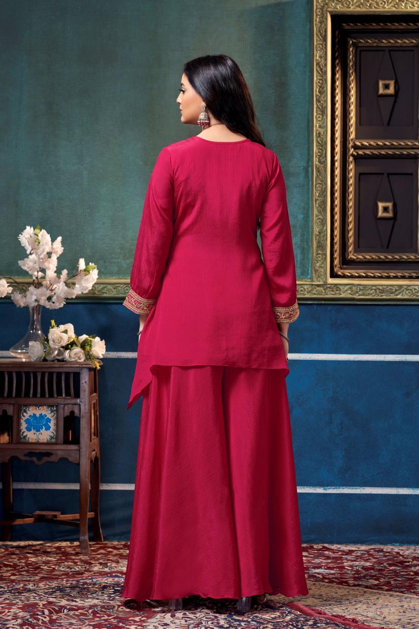 Anaita Pink Readymade Suit with Coding Work