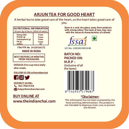 The Indian Chai - Arjun Tea for Good Heart - 50 gm