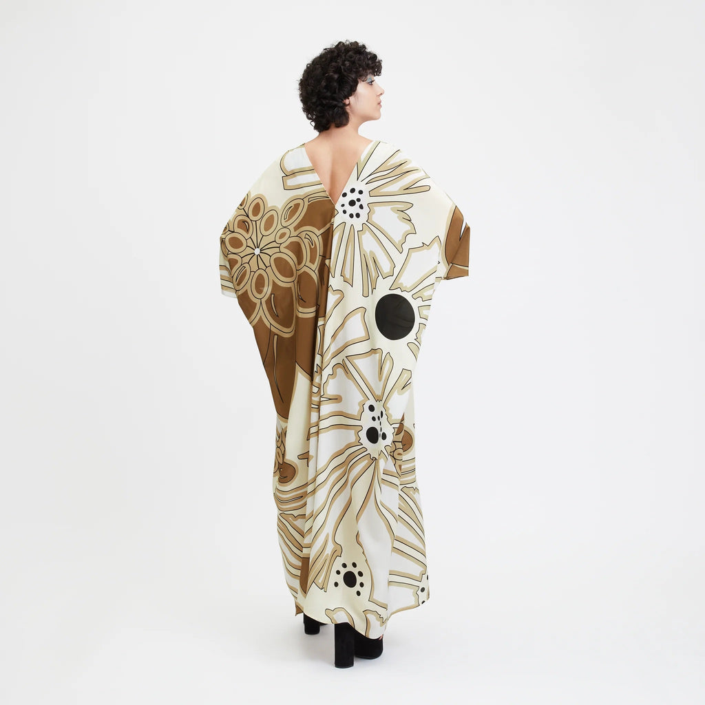 French Moss Printed Women's Long Kaftan