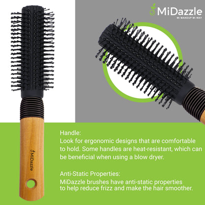 MiDazzle Hair Brush (Wooden) MIHB0037