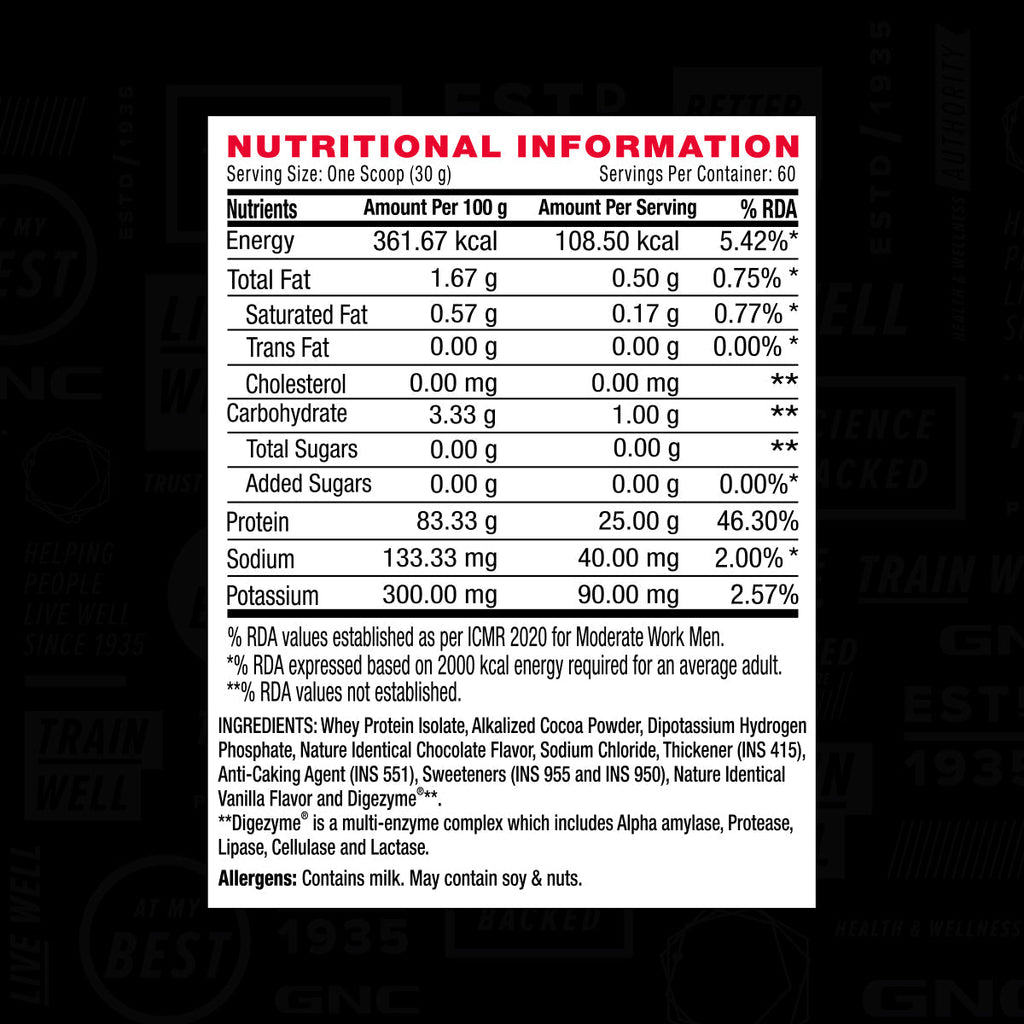 GNC AMP Pure Isolate (Low/Zero Carb)  Advanced Muscle Building To Amplify Muscle Performance