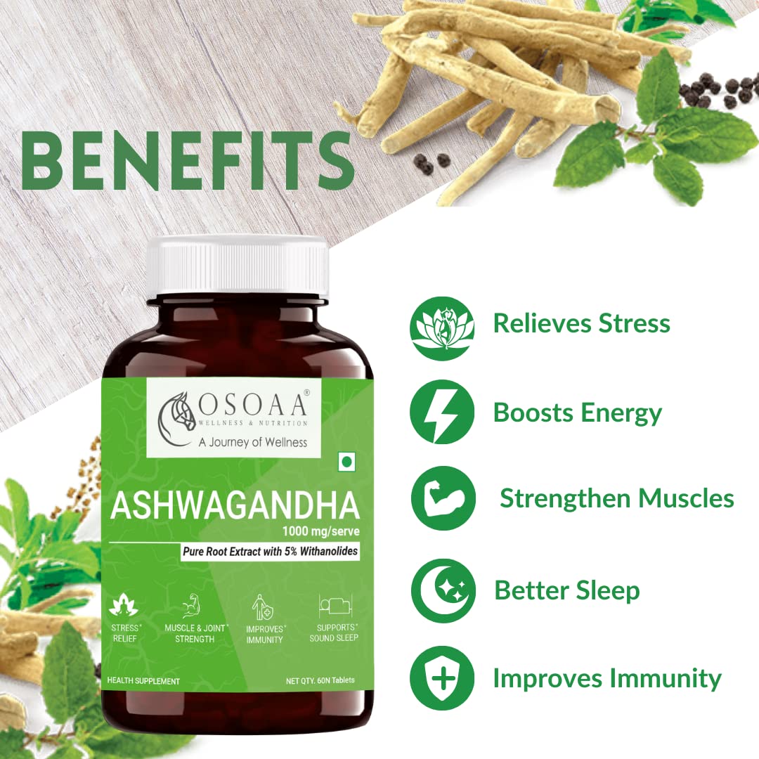 Osoaa Vitamin D3 K2 (MK7) B12 & Ashwagandha & Daily Multivitamin Combo