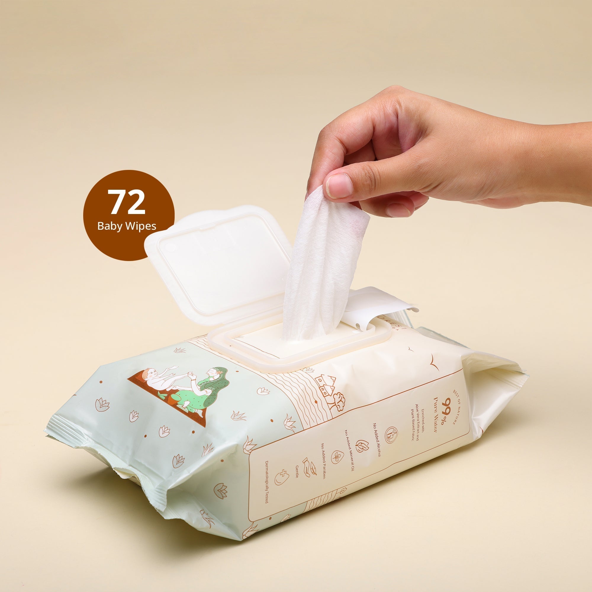Baby Forest Mulmul Baby Wipes - 72 Wipes