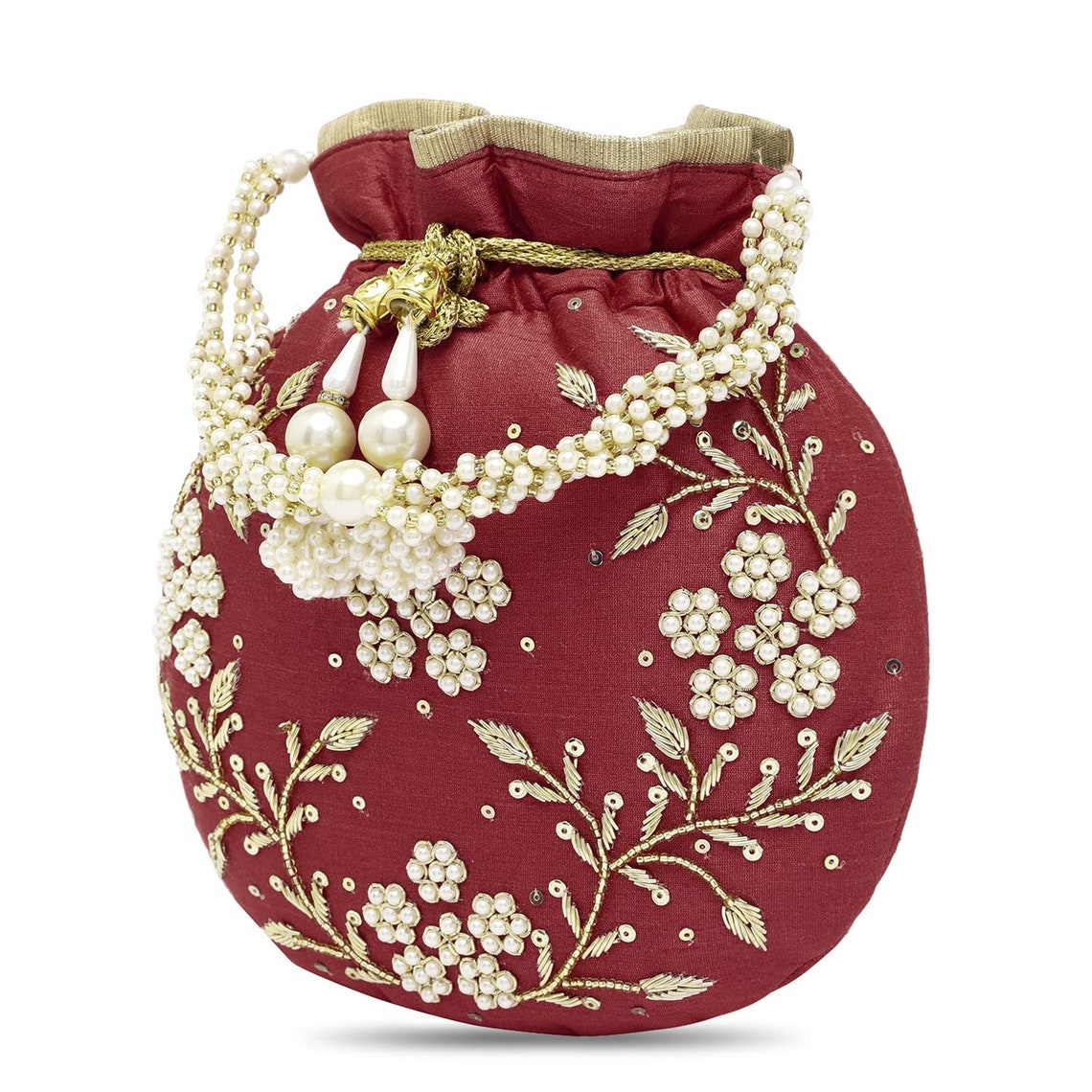 Maroon Potli Bags Valentines gift for her