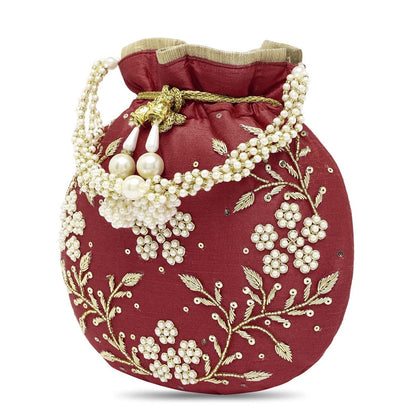 Maroon Potli Bags Valentines gift for her