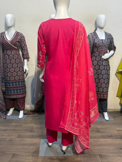 Anaita Pink Readymade Suit with Embroidery Work