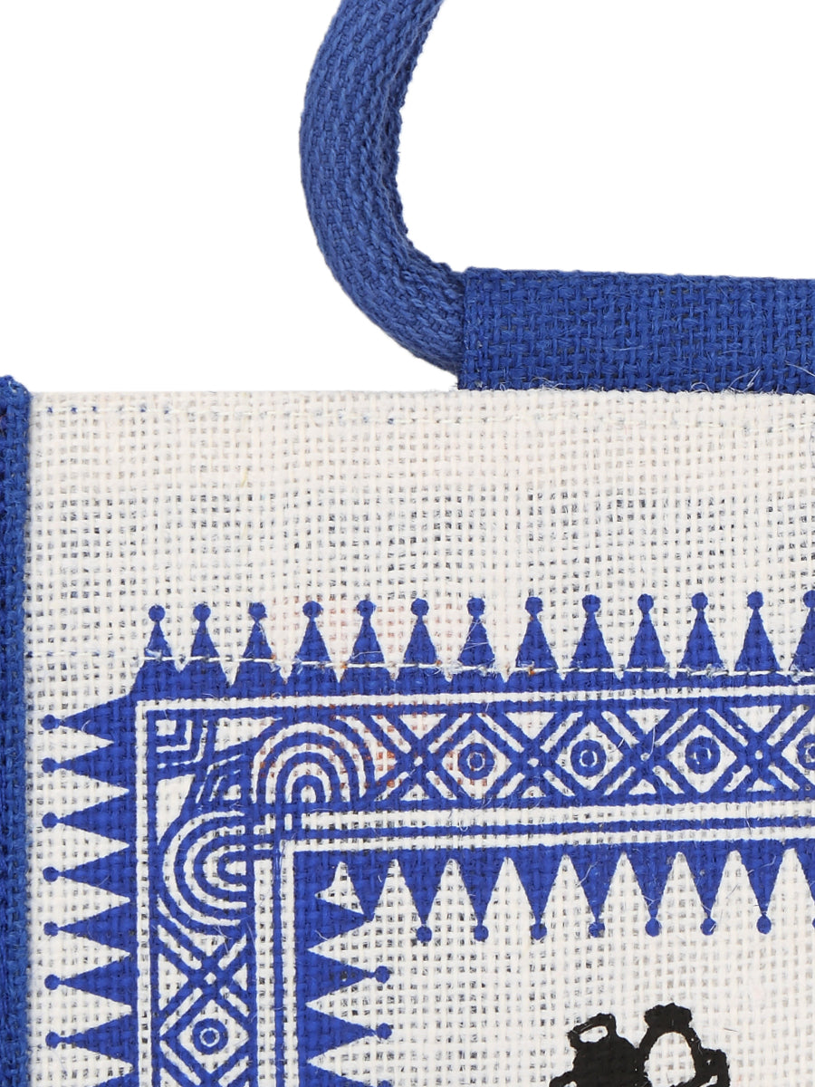 Jute Cottage Warli Print Lunch Zipper