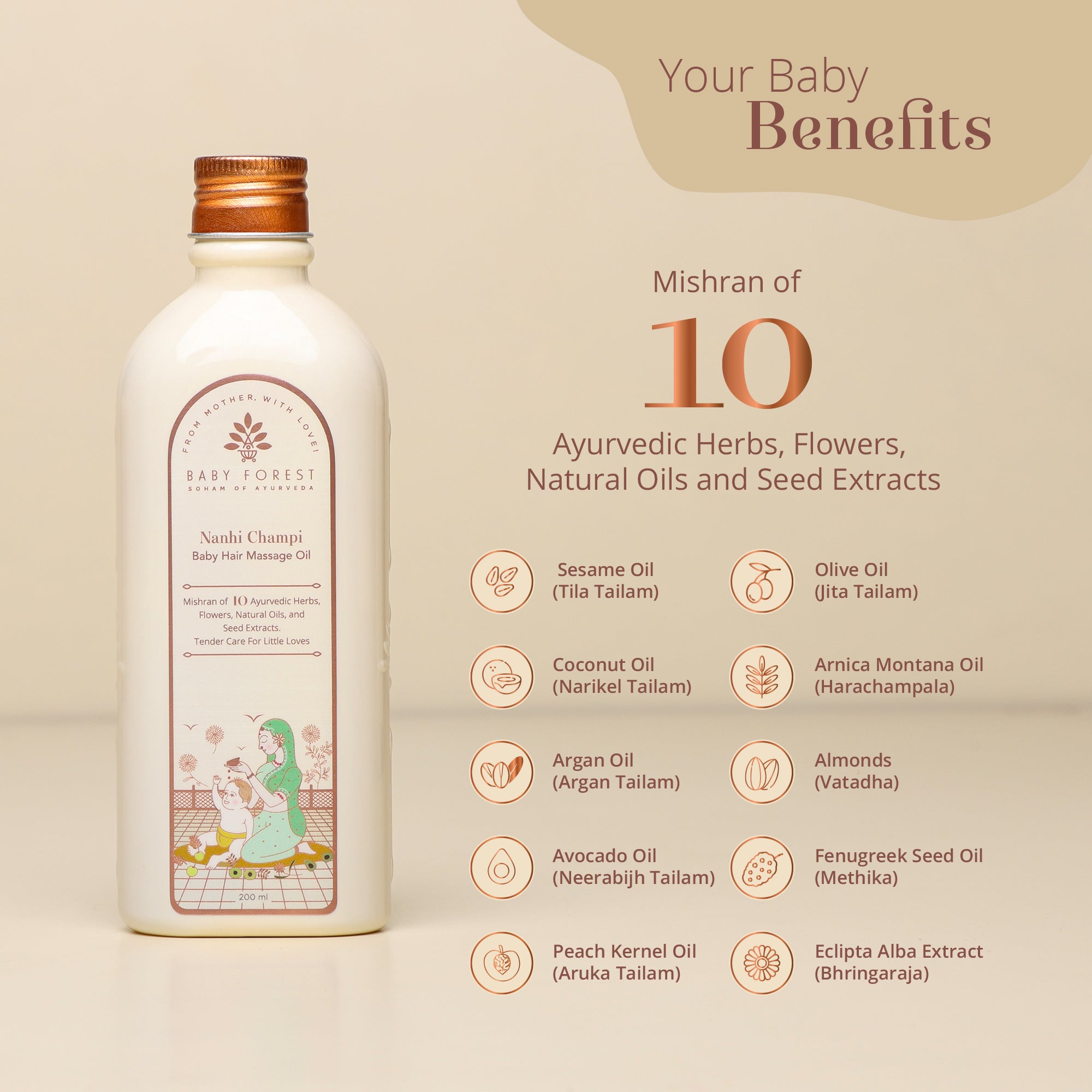 Baby Forest Nanhi Champi Baby Hair Massage Oil  - 200 ml