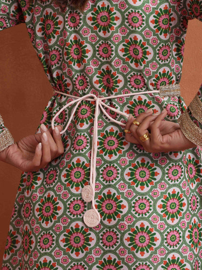 trueBrowns Light Gold Embellished Belt