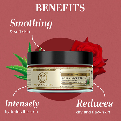 Khadi Natural Rose Aloe Vera Face Massage Gel - Pack of 2