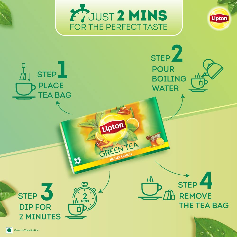 Lipton Honey Lemon Green Tea Bags - 100 Tea Bags