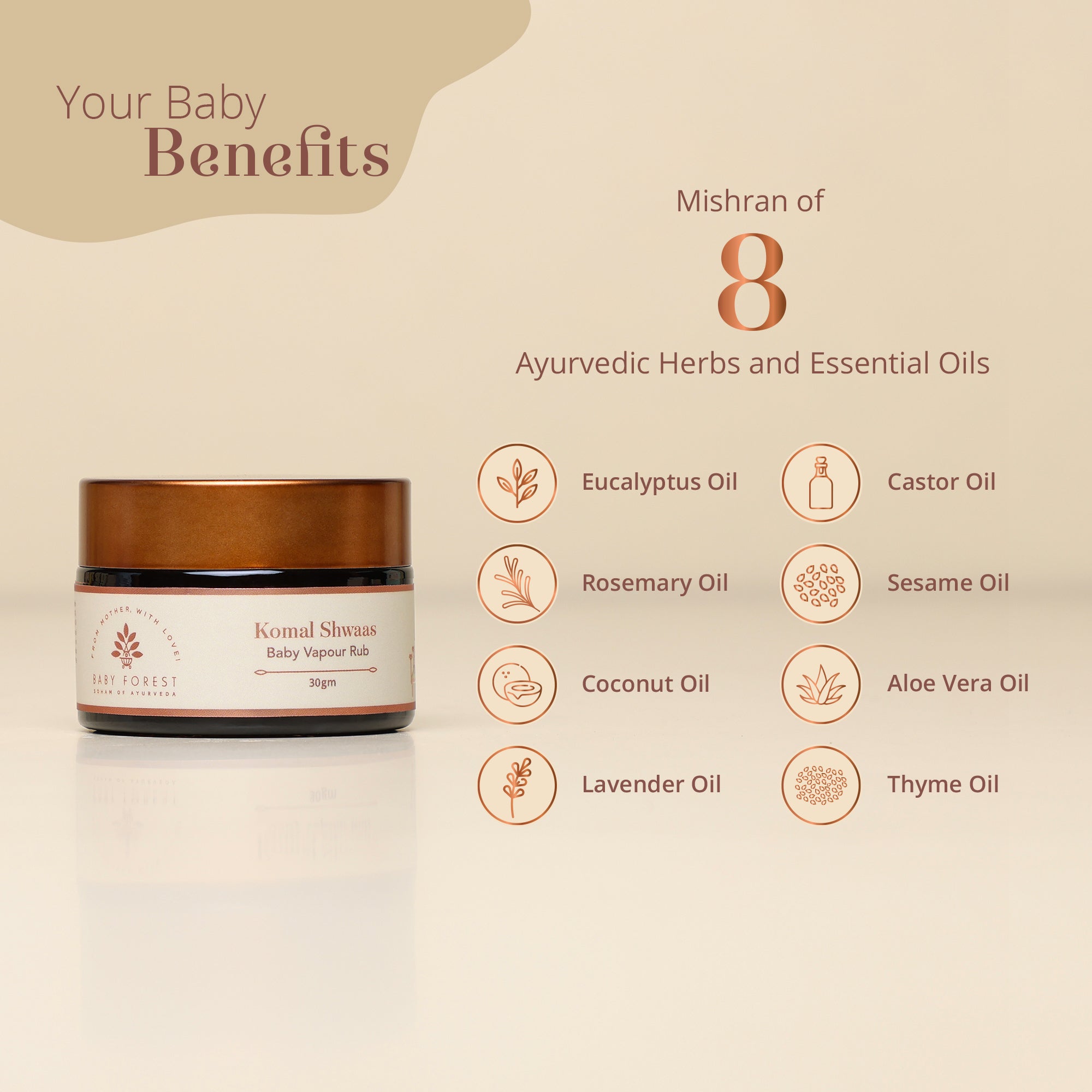 Baby Forest Komal Shwaas Baby Vapour Rub - 30 gms