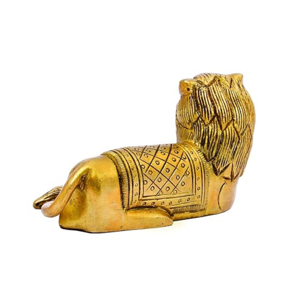 The Advitya Brass Lion Idol for Vastu Sashtra and Feng Shui for Home Decor Statue Wild Animal Collectible