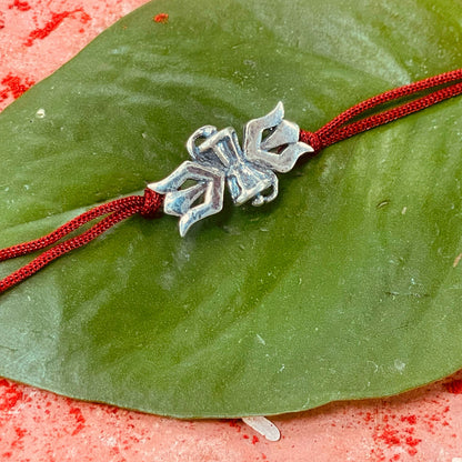 trueBrowns 925 Sterling Silver Lord Shiva Trishul Thread Rakhi