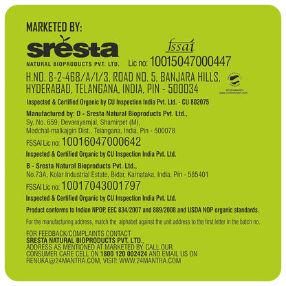 24 Mantra Organic Green Split Moong Dal - 500 gm