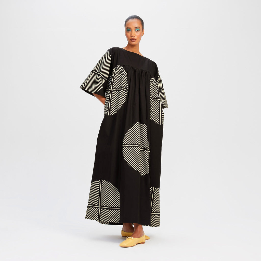 Black Rayon Cotton Kaftan For Women's