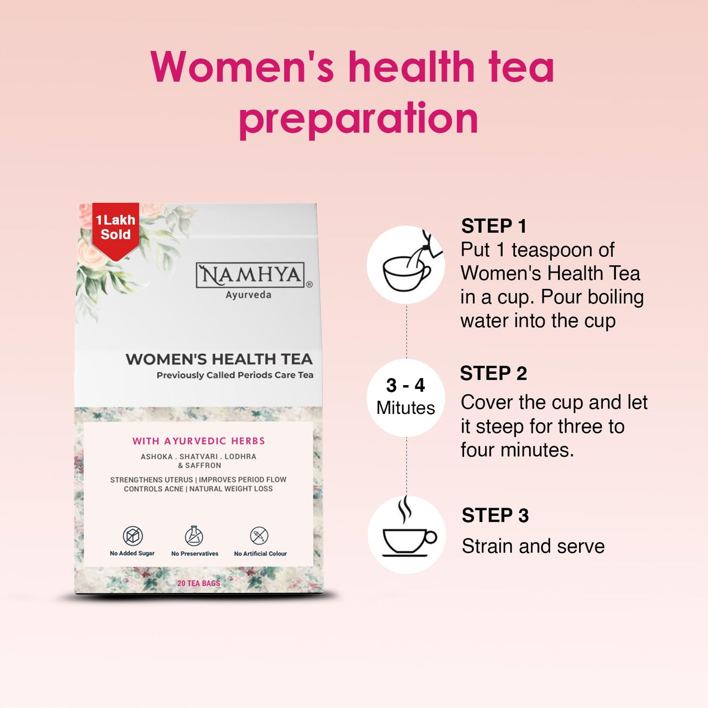 Namhya Women's Health Tea(Formerly Called Period Care Tea for PCOS & PCOD) 100g