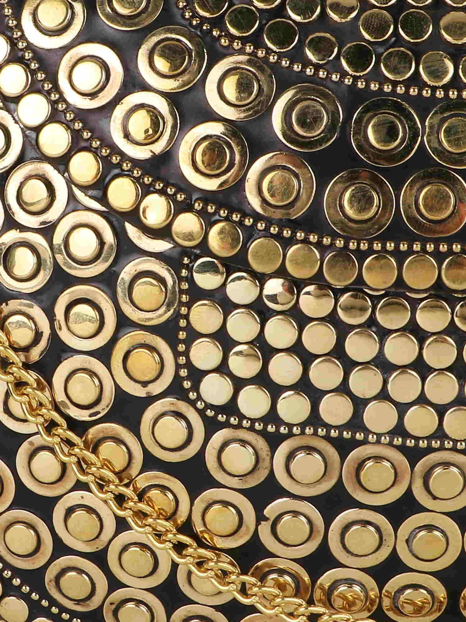 Mosaic Embellished Metal Clutch