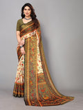 Fabmora Floral Printed Pure Chiffon Saree