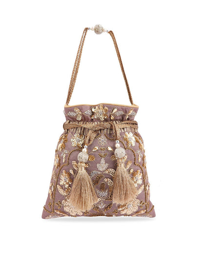 Masq Gold-Toned Embellished Potli Clutch