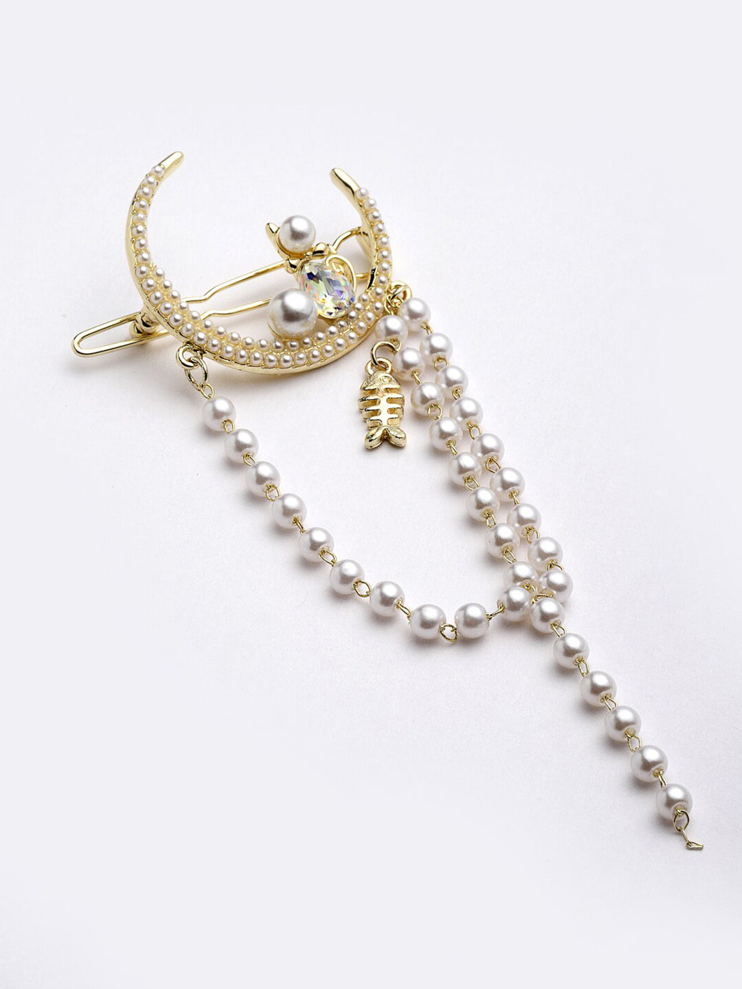 Panash Women Gold-Toned Embellished Bumpit Hair Pin