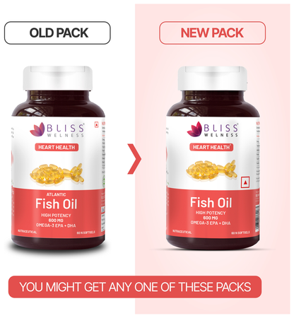 Bliss Welness Heart Health Arctic Fish Oil High Potency Omega-3 Softgel Capsule