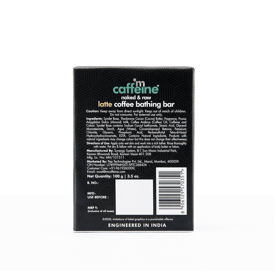mCaffeine Latte Coffee Soap Bar – Hydrating & Nourishing Body Cleanser