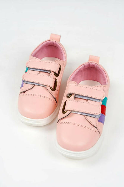 Tiny Bugs For Boys & Girls Double Velcro Sneakers - Pink